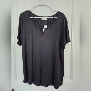 NEW! Maurice's Black Blouse with Crisscross Neckline, NWT, Size XL